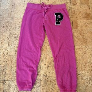 Victoria's Secret Pink Sweatpants with Letter Patch